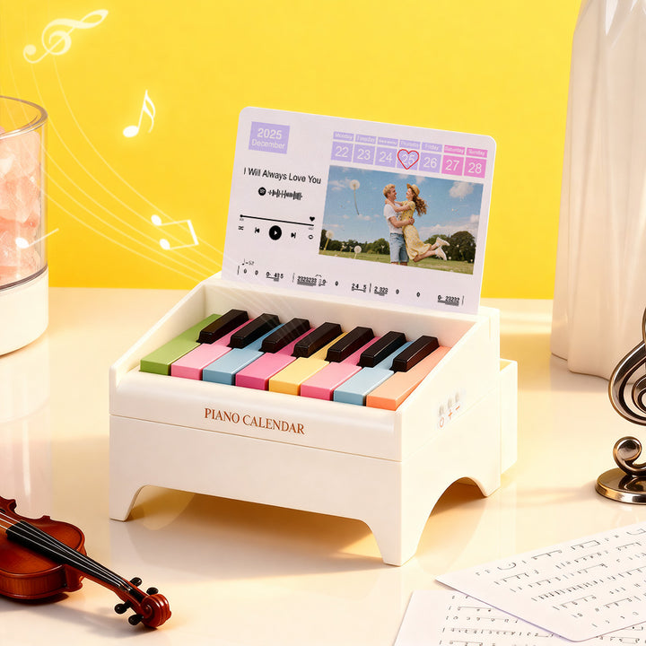 Custom Photo & Date Personalized Playable Piano Bluetooth Speaker – Birthday & Christmas Gift for Piano Lovers