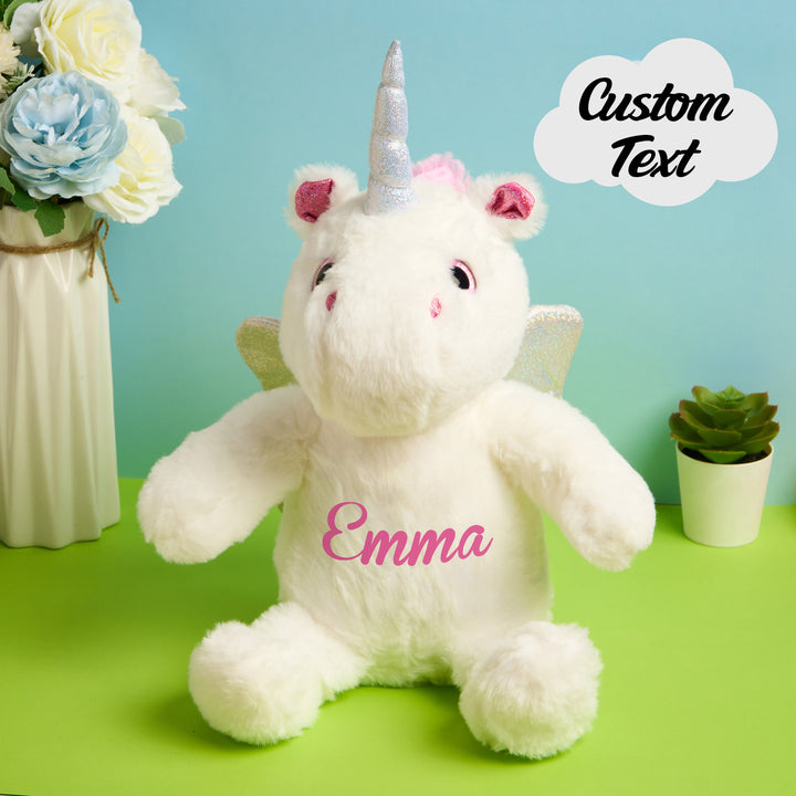 Personalized Unicorn Plush Stuffed Animal Birth Announcement Gift for Baby Shower
