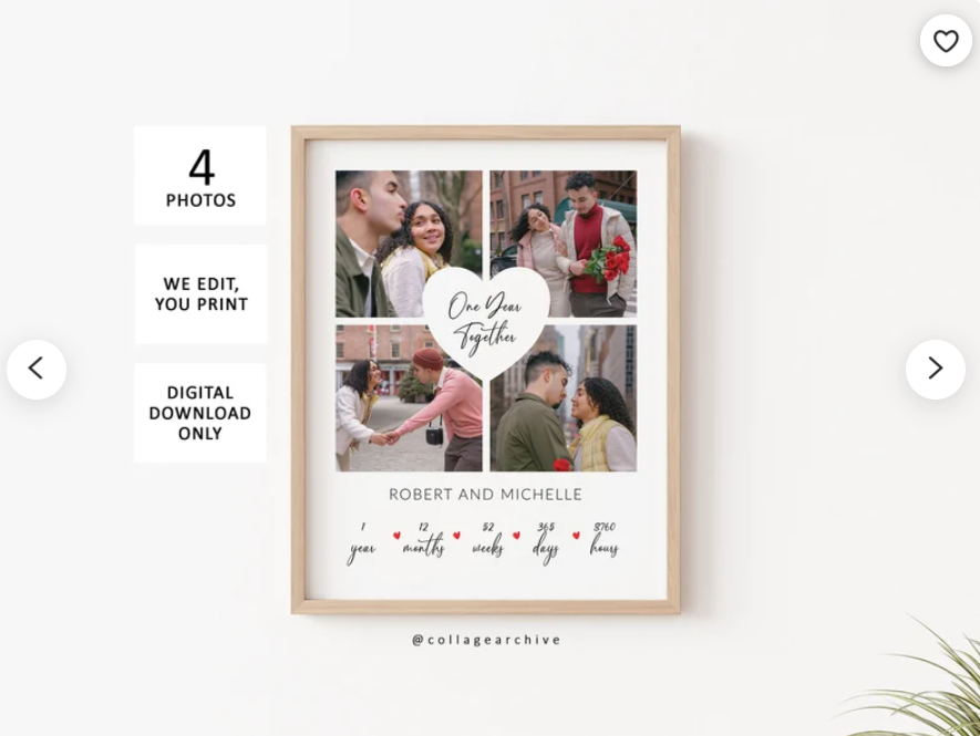 Personalised Canvas Prints With Names And Photos Gift For Couples On Valentine's Day
