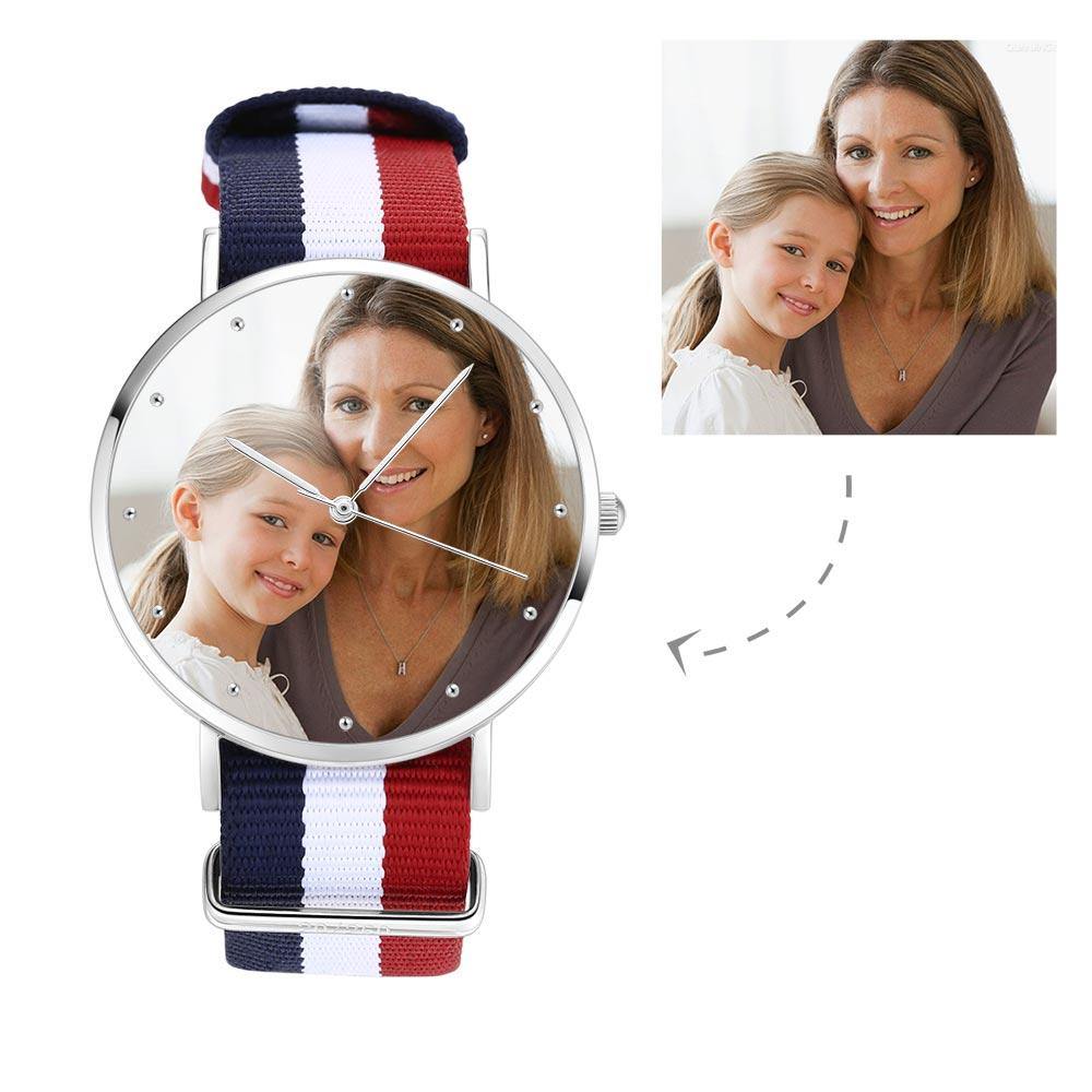 Personalised Color Nylon Strap Photo Watch for Men 40mm