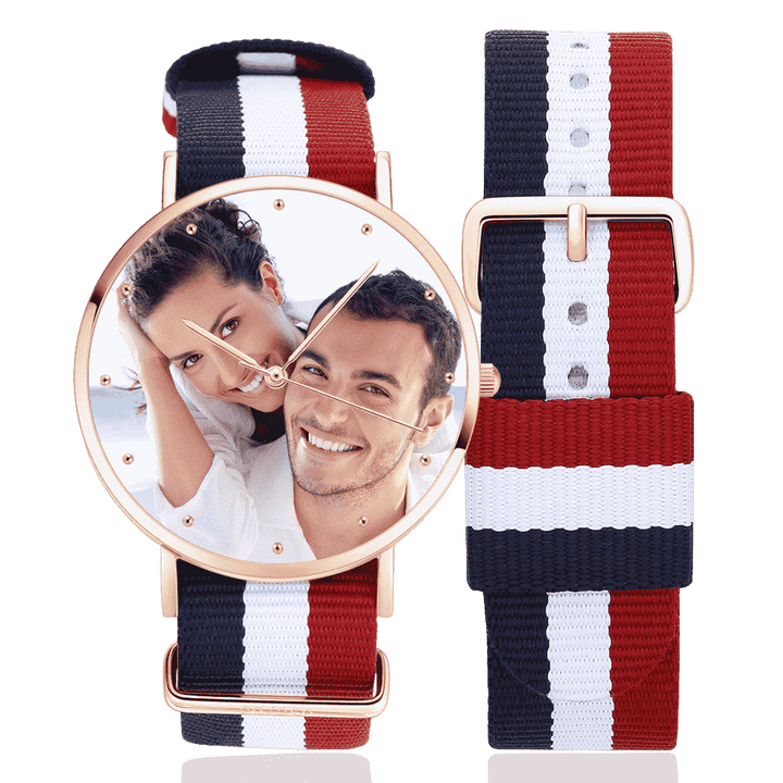 Personalised Color Nylon Strap Photo Watch for Men 40mm