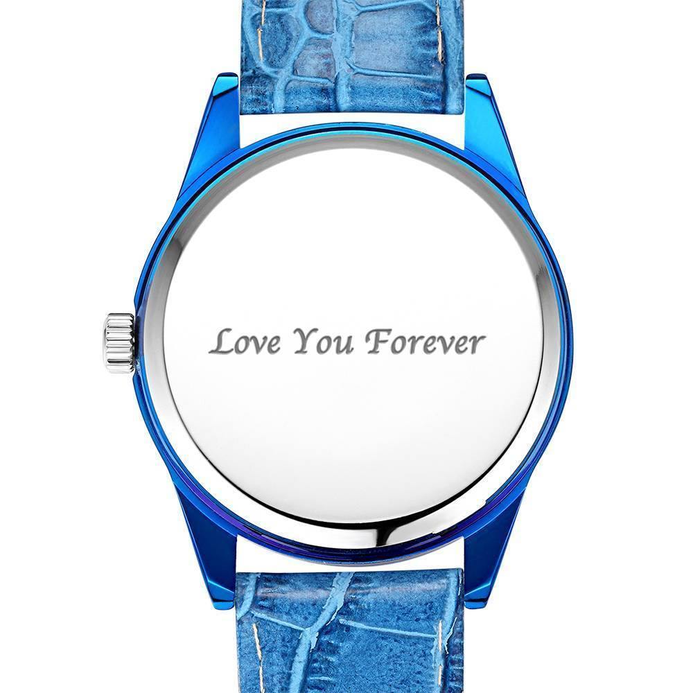Personalized Men's Photo Watch with Leather Strap