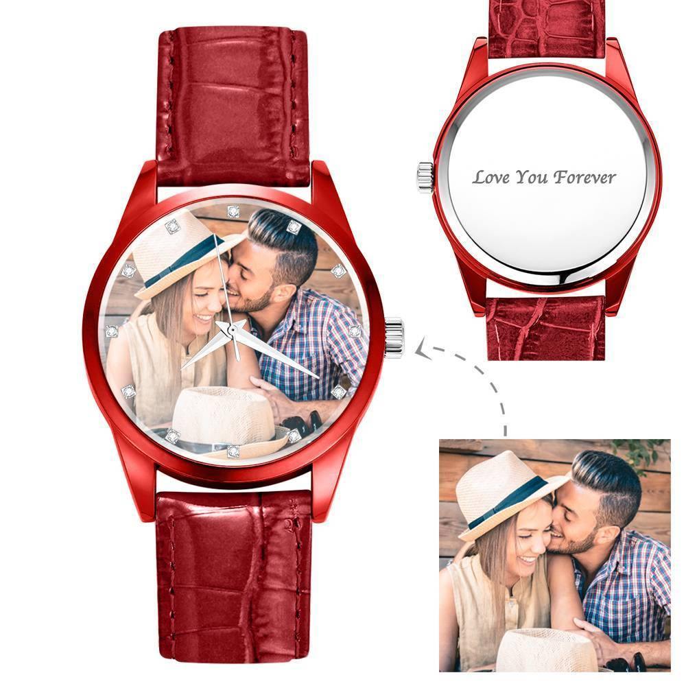 Personalized Men's Photo Watch with Leather Strap