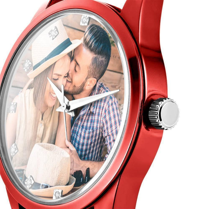 Personalized Men's Photo Watch with Leather Strap