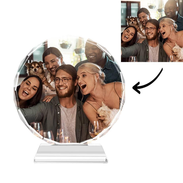 Custom Crystal Photo Frame Round 80mm