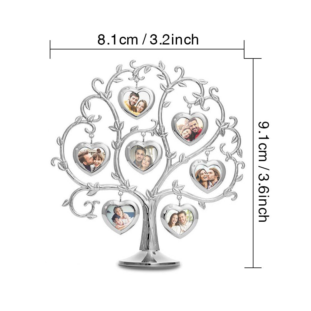 Custom Photo Family Tree With 7 Hanging Picture Frames Metal Table Top Decoration