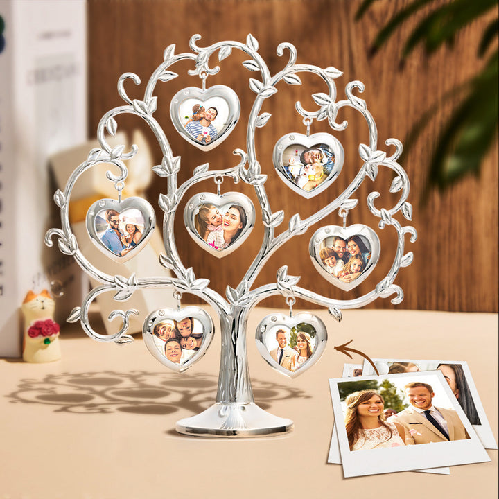 Custom Photo Family Tree With 7 Hanging Picture Frames Metal Table Top Decoration