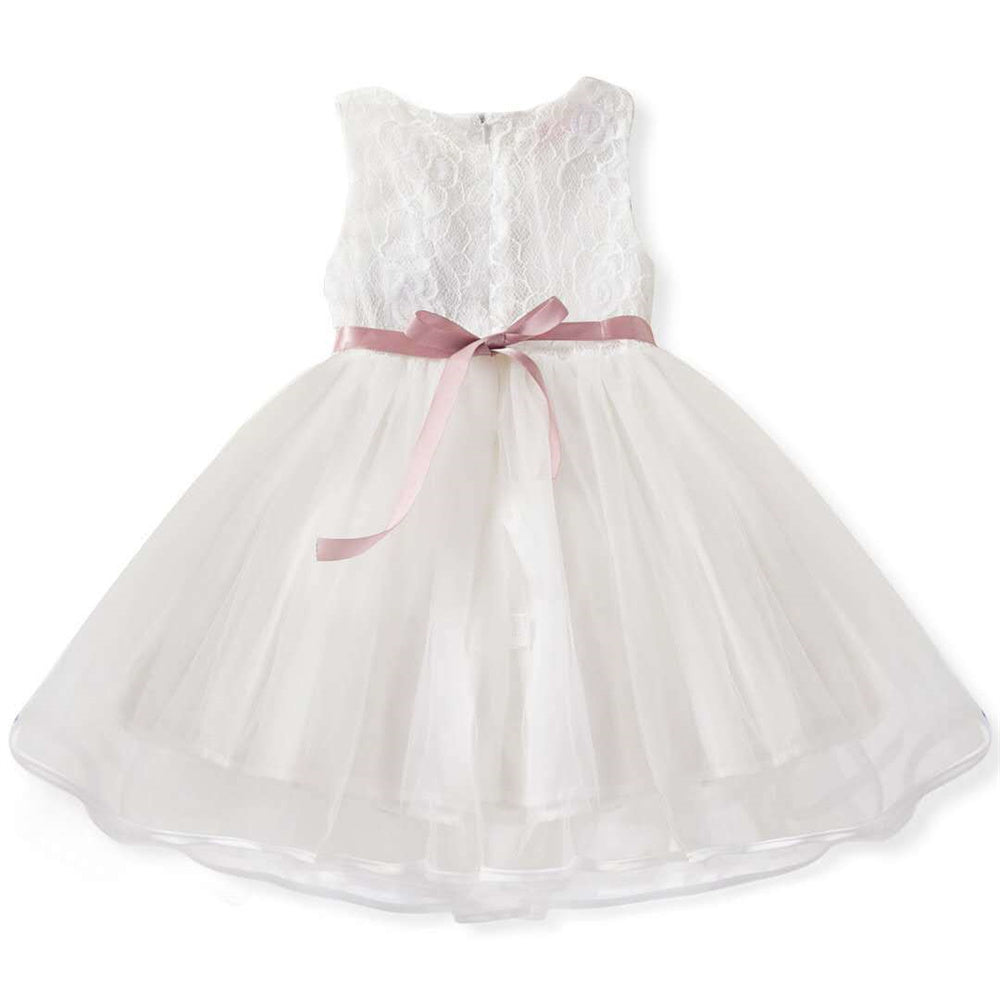 Flower Girl Dress Bridesmaid Girls Dress Sleeveless Patchwork Lace Dresses