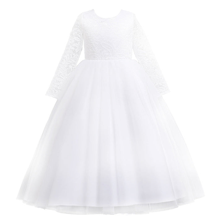 Flower Girl Dress Boho Flower Girl Toddler Junior Bridesmaid Fall Flower Girl Tulle Flower Girl Long Sleeve Flower Girl Dress