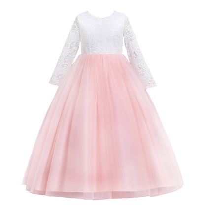 Flower Girl Dress Boho Flower Girl Toddler Junior Bridesmaid Fall Flower Girl Tulle Flower Girl Long Sleeve Flower Girl Dress