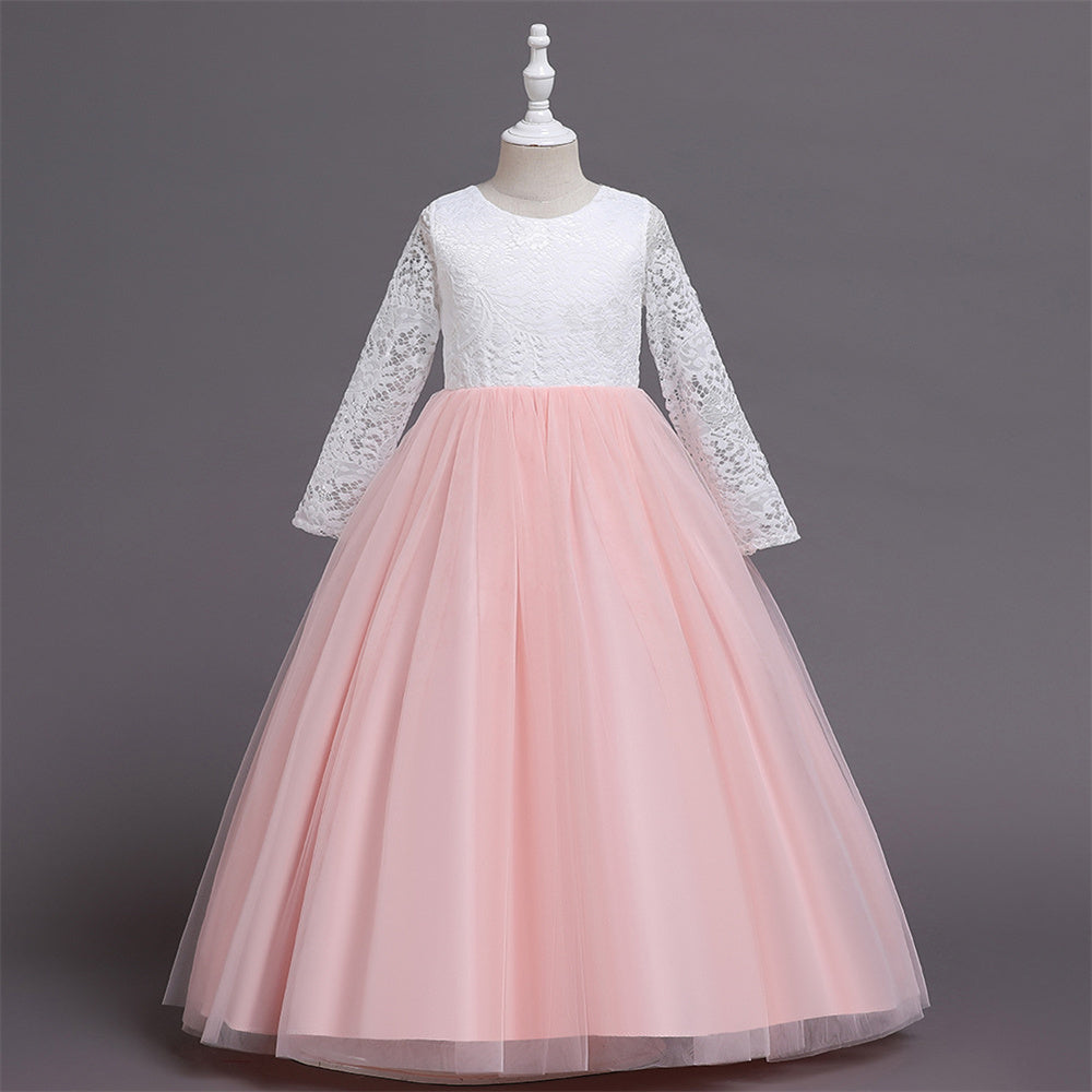 Flower Girl Dress Boho Flower Girl Toddler Junior Bridesmaid Fall Flower Girl Tulle Flower Girl Long Sleeve Flower Girl Dress