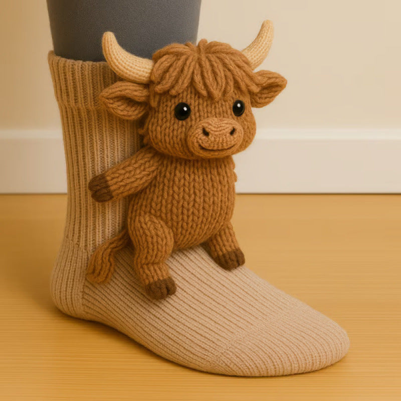 Cute Animal Socks – Warm Winter Accessories Christmas Gift for Animal Lovers