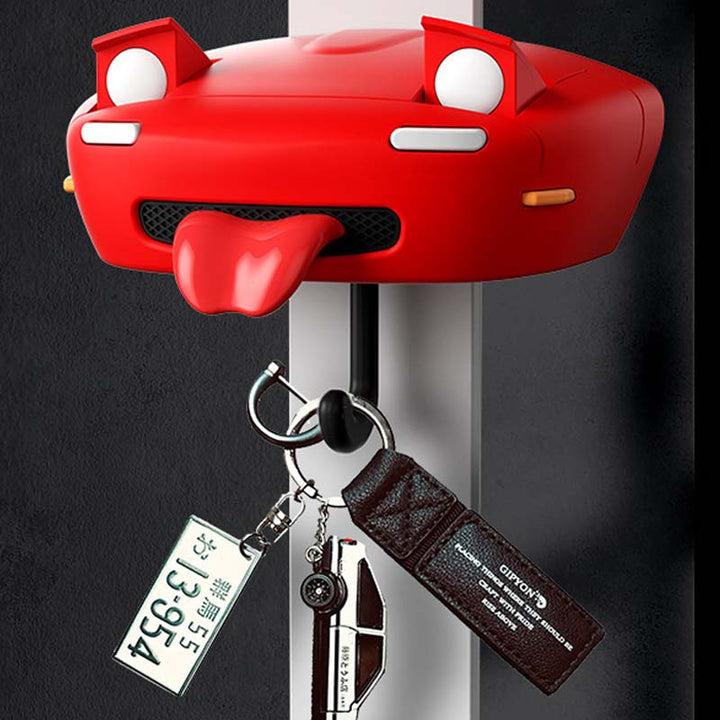 Car Face Keychain Holder with Opening Eyes Fun Wall Mounted Key Organizer Hook Perfect Gift for Car Lovers Gifts for Him
