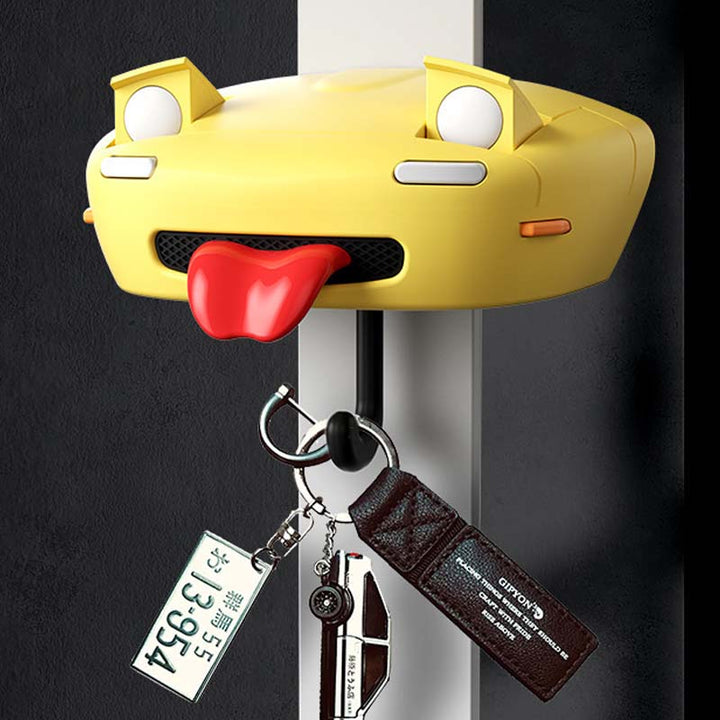 Car Face Keychain Holder with Opening Eyes Fun Wall Mounted Key Organizer Hook Perfect Gift for Car Lovers Gifts for Him