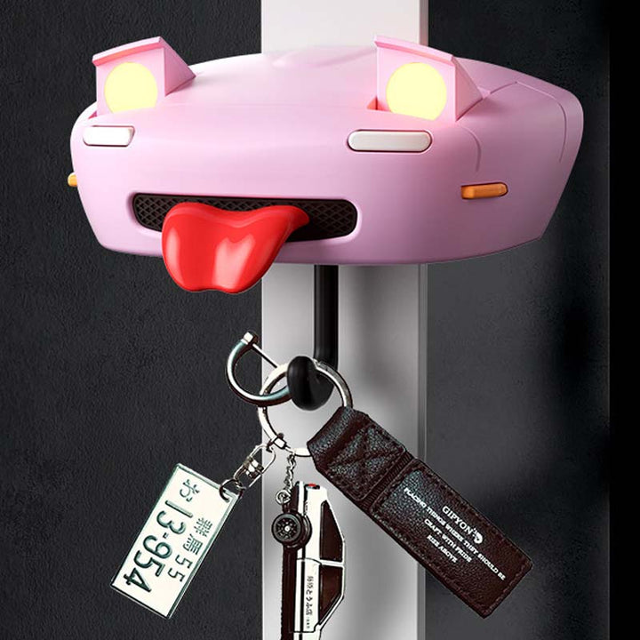 Car Face Keychain Holder with Opening Eyes Fun Wall Mounted Key Organizer Hook Perfect Gift for Car Lovers Gifts for Him