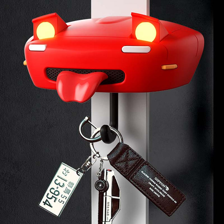 Car Face Keychain Holder with Opening Eyes Fun Wall Mounted Key Organizer Hook Perfect Gift for Car Lovers Gifts for Him