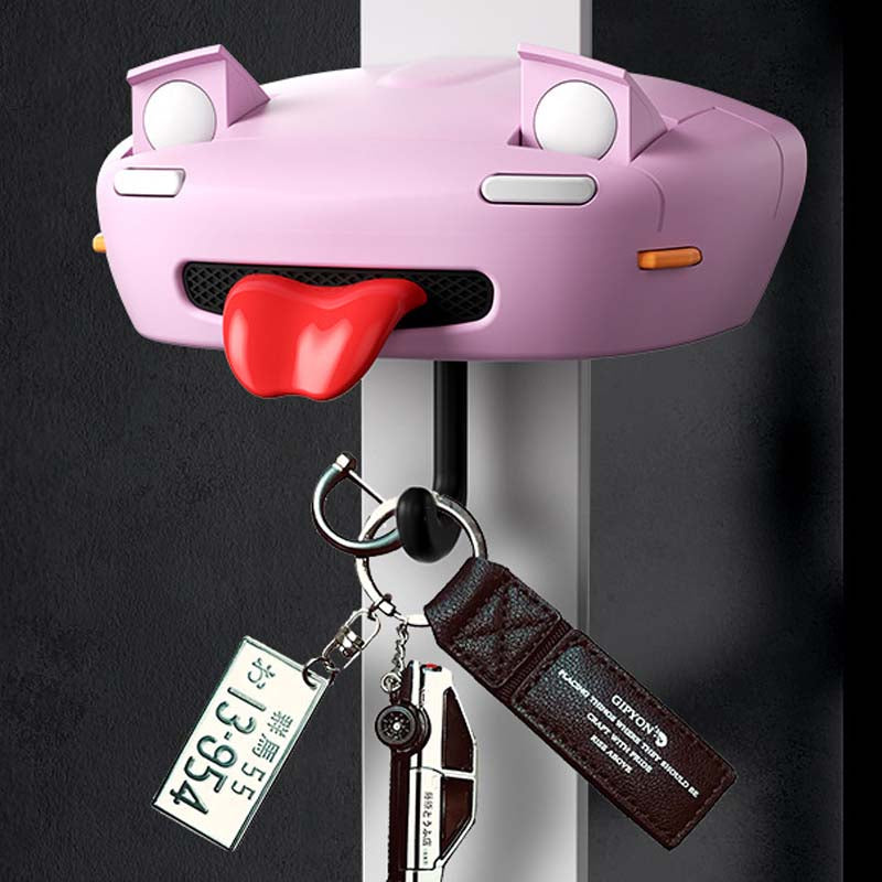 Car Face Keychain Holder with Opening Eyes Fun Wall Mounted Key Organizer Hook Perfect Gift for Car Lovers Gifts for Him