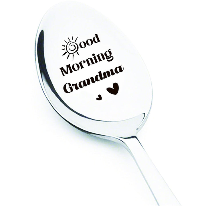 Good Morning Coffee Spoon Stainless Steel Spoon Gift for Nana Papa Mom