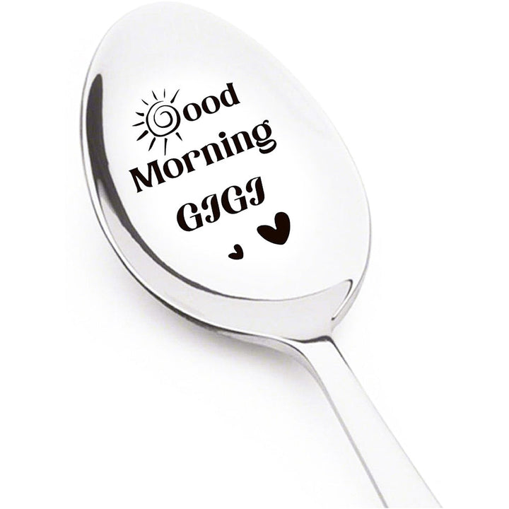 Good Morning Coffee Spoon Stainless Steel Spoon Gift for Nana Papa Mom