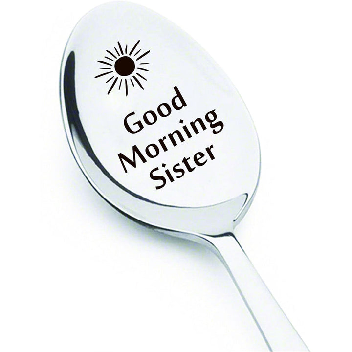 Good Morning Coffee Spoon Stainless Steel Spoon Gift for Nana Papa Mom