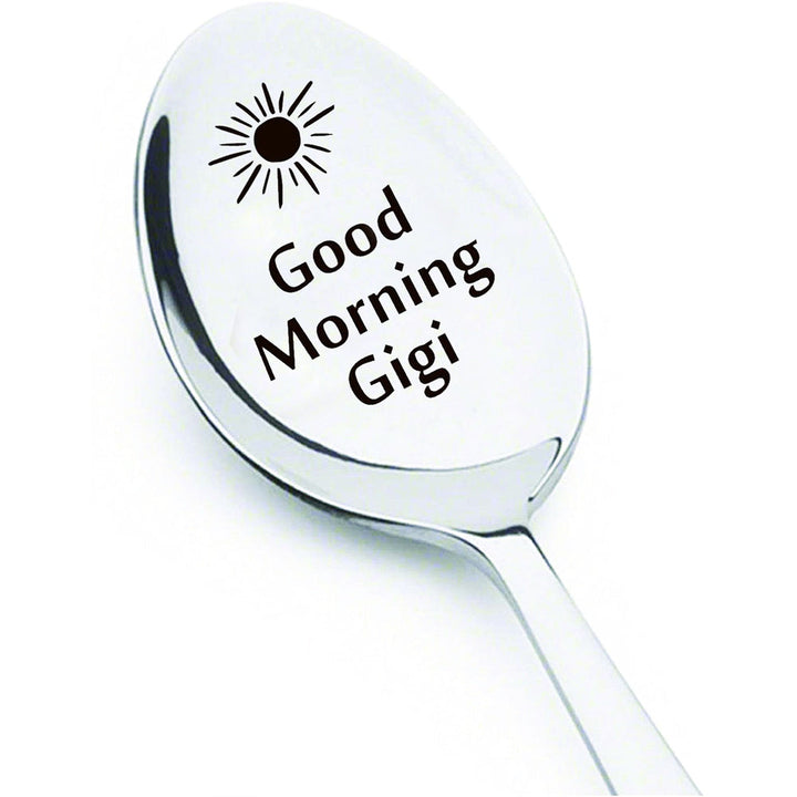 Good Morning Coffee Spoon Stainless Steel Spoon Gift for Nana Papa Mom