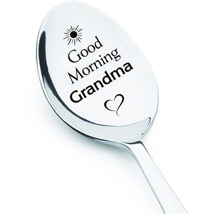 Good Morning Coffee Spoon Stainless Steel Spoon Gift for Nana Papa Mom