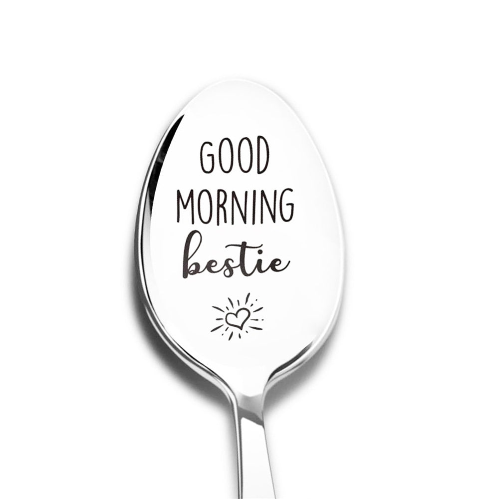 Good Morning Coffee Spoon Stainless Steel Spoon Gift for Nana Papa Mom