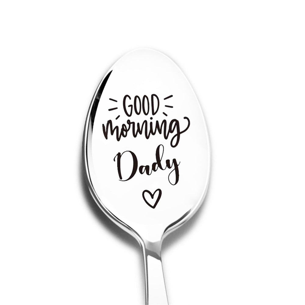 Good Morning Coffee Spoon Stainless Steel Spoon Gift for Nana Papa Mom