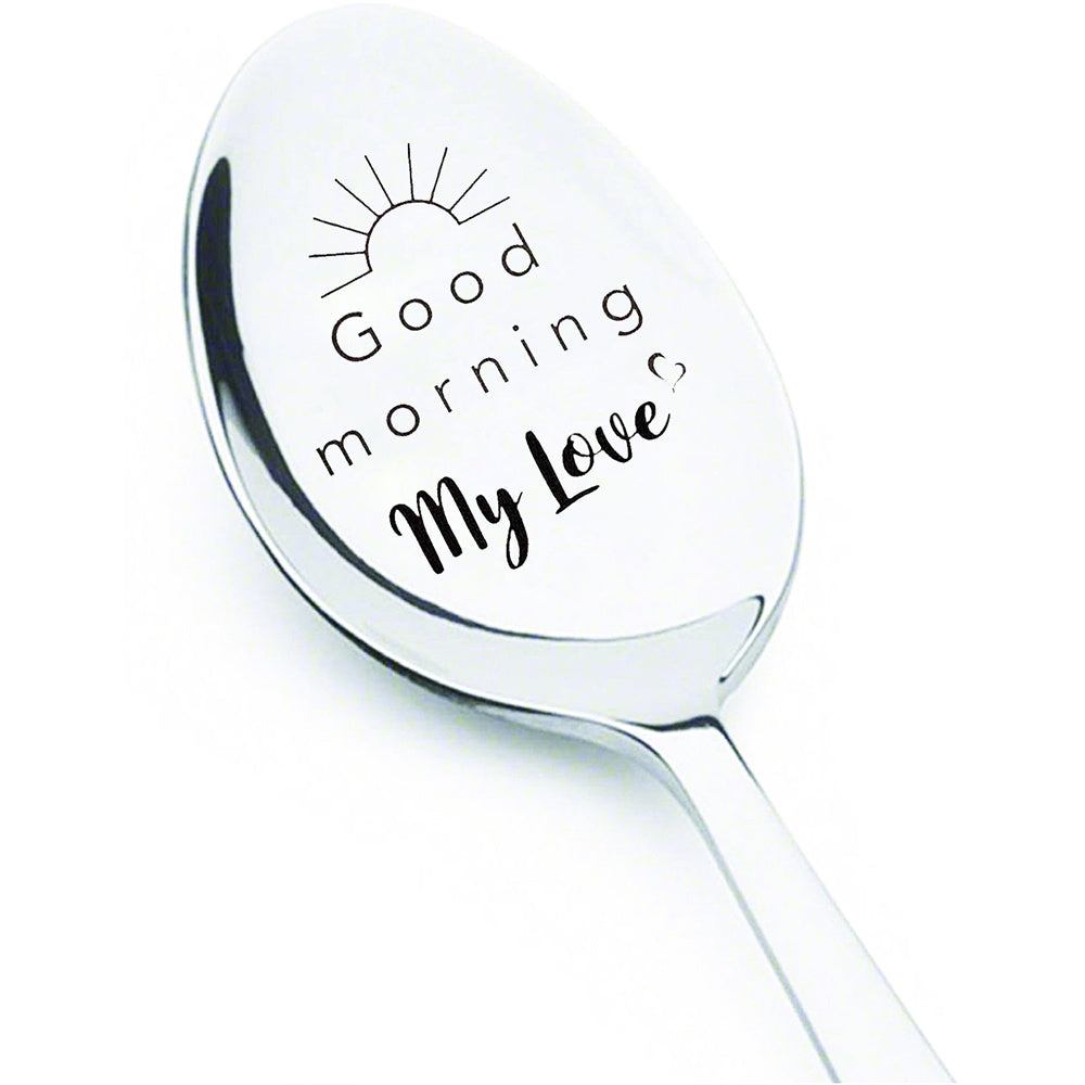 Good Morning Coffee Spoon Stainless Steel Spoon Gift for Nana Papa Mom
