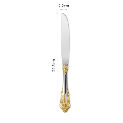 Wedding Stainless Steel Knives and Forks Vintage Embossed Cutlery Gift for Wedding