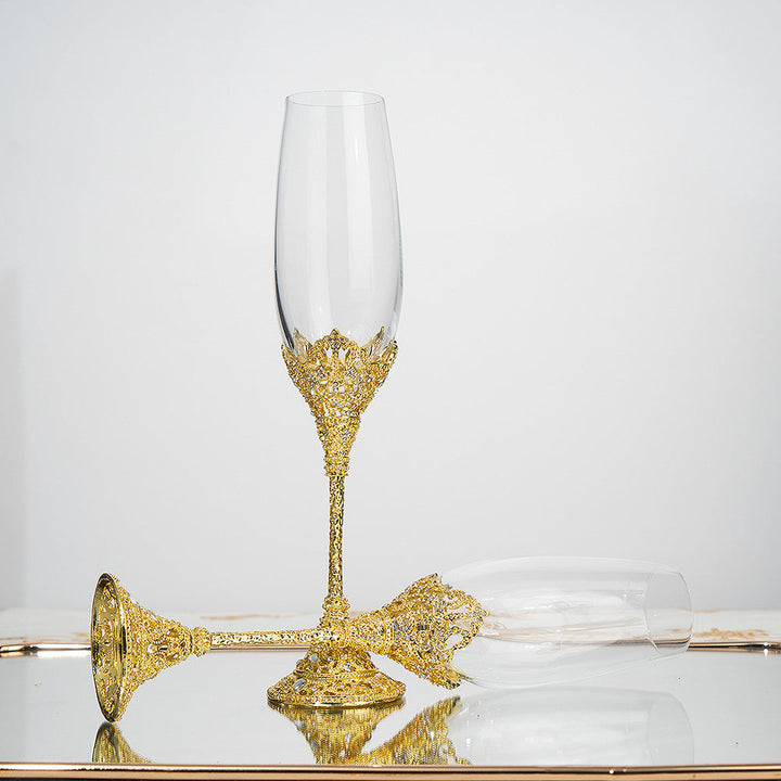 Vintage Champagne Flutes Glass Goblets Wedding Gifts