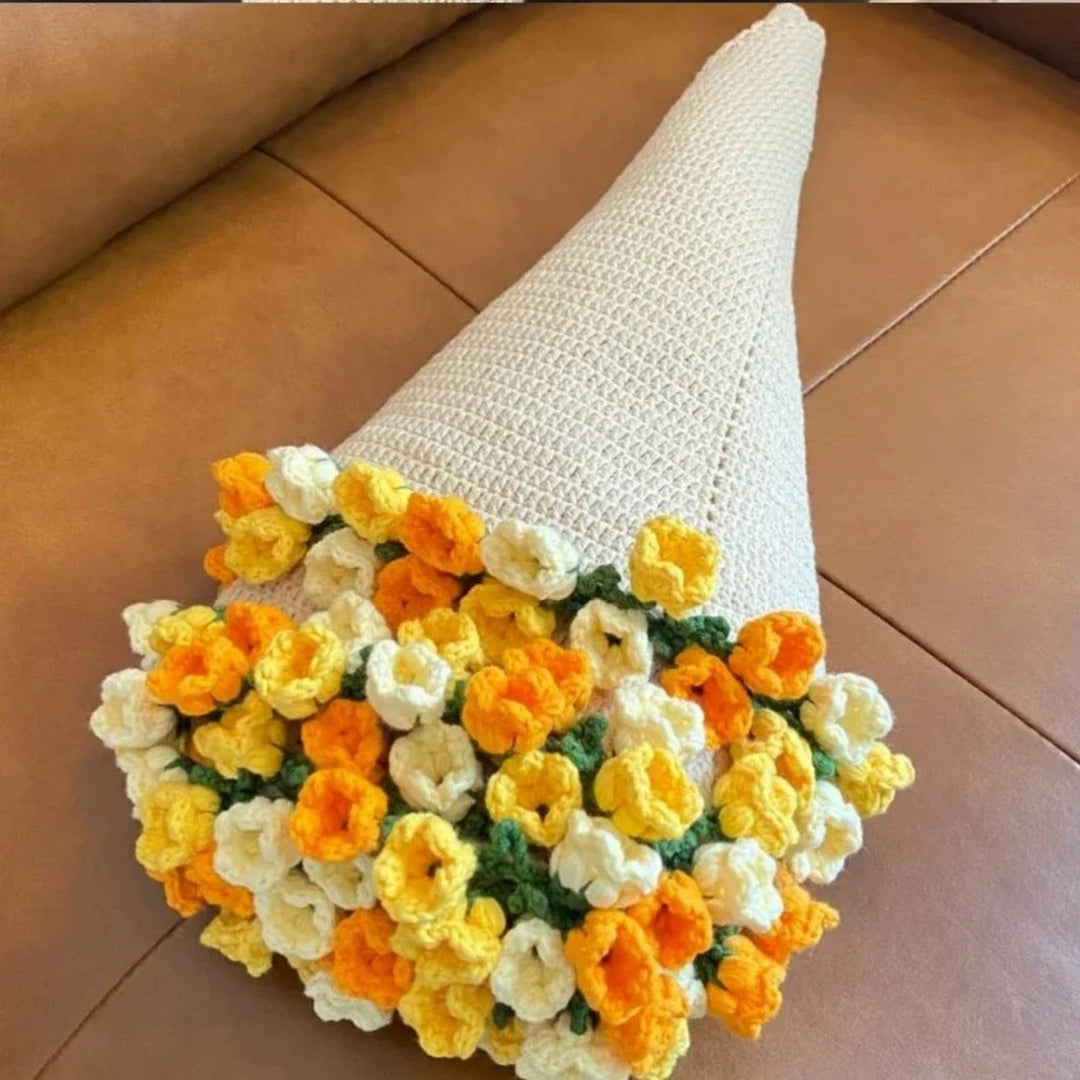 Hand-Knitted Rose Blanket DIY Kit & Ready-Made Gift for Mother's Day Valentine's Day