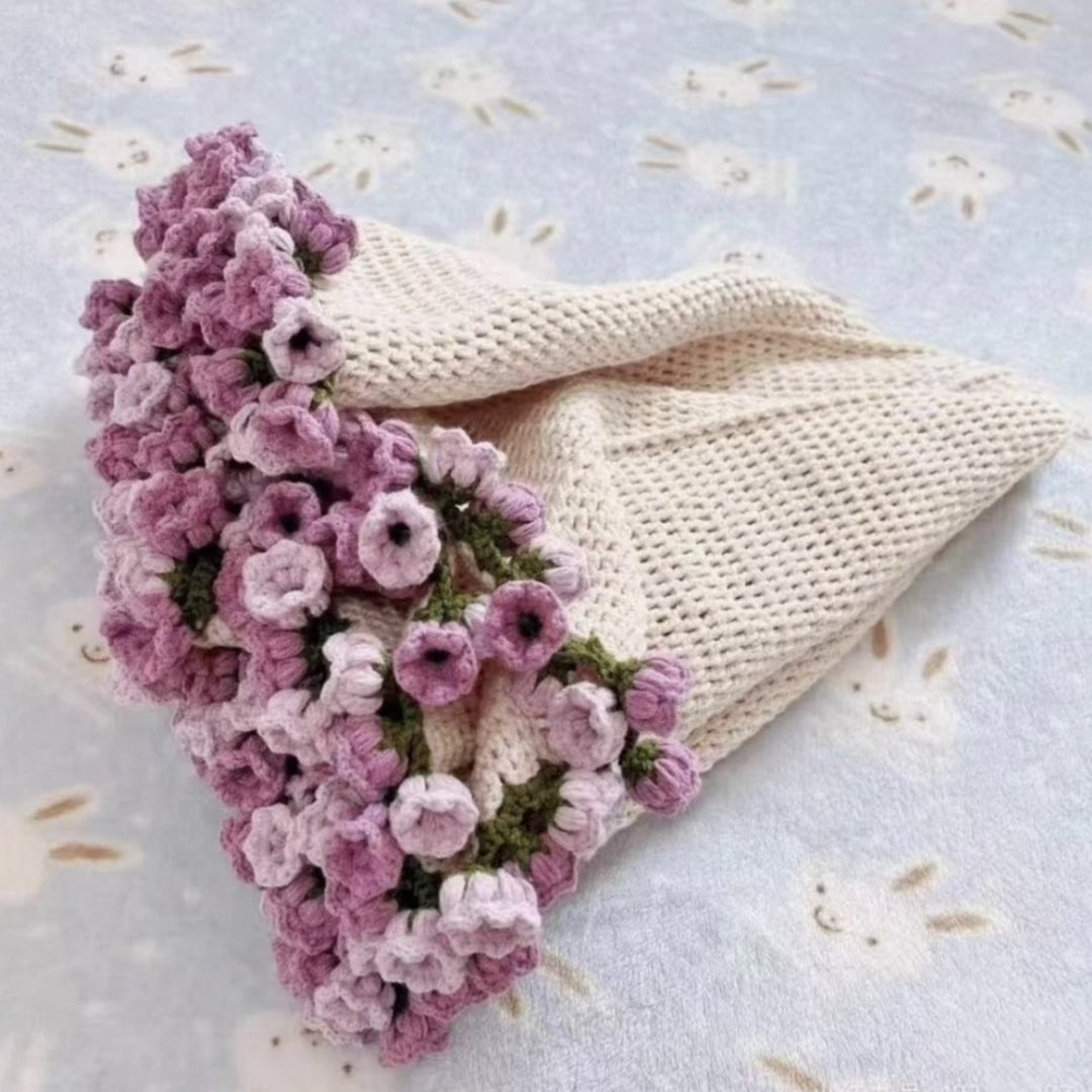 Crochet Flower Bouquet Blanket Elegant Mother's Day Gift for Her About 7 days for Production
