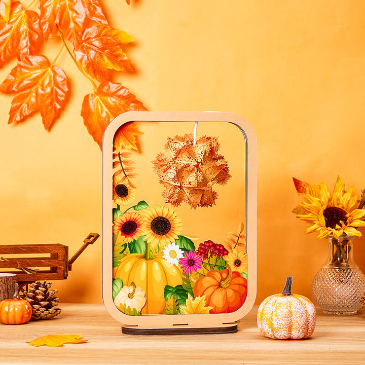 3D Paper Sculpture Night Light Fall Truck Halloween Gifts for Kids and Adults Great Decor Light in Bedroom Living Room