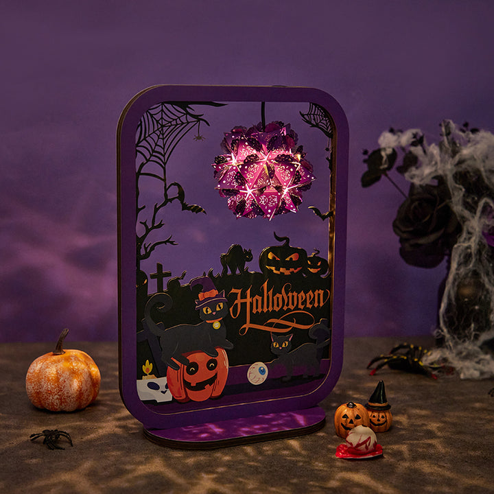 3D Paper Sculpture Night Light Fall Truck Halloween Gifts for Kids and Adults Great Decor Light in Bedroom Living Room