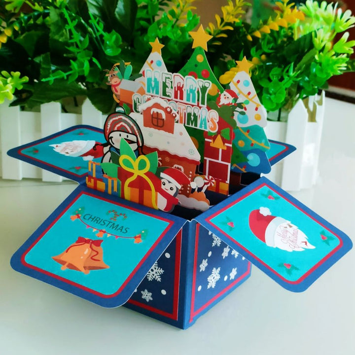 3D Creative Christmas Pop Up Card Christmas Box Pop Up Greeting Card