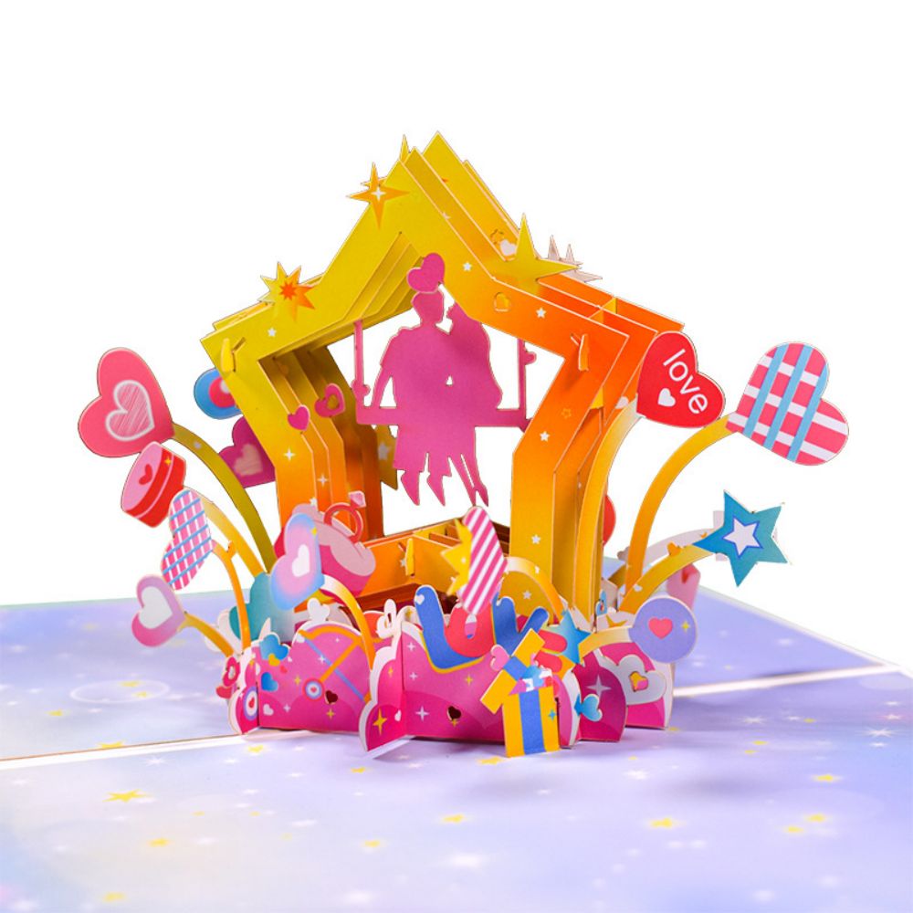 3D Creative Valentine's Day Wedding Pop Up Card Romantic Star Pop Up Greeting Card