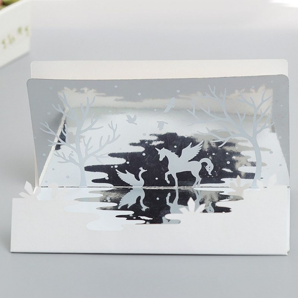 3D Creative Valentine's Day Wedding Pop Up Card Mirror Inverted Image Pop Up Greeting Card