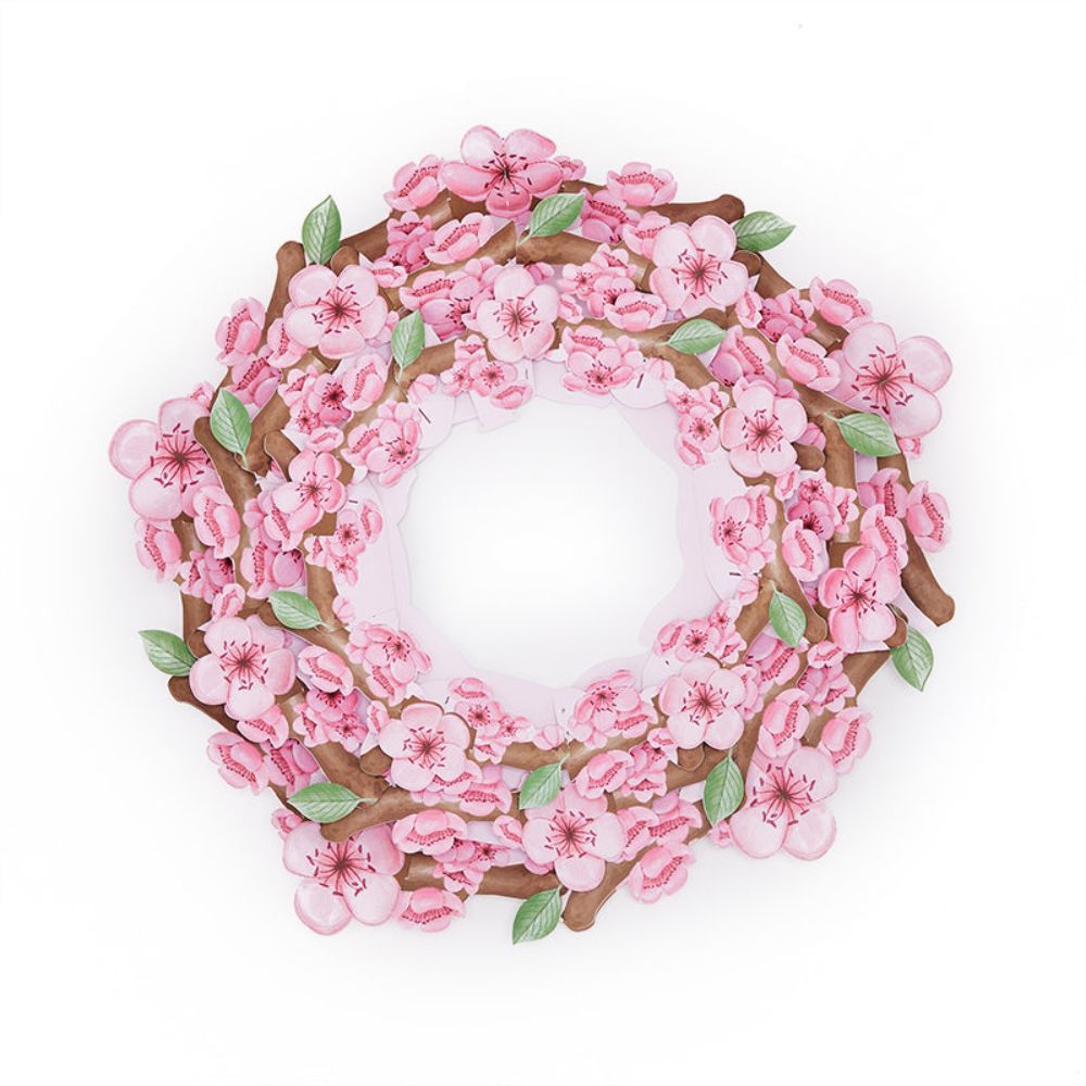 3D Creative Cherry Blossom Wreath Pop Up Home Decor Garland