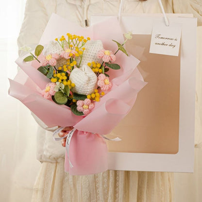 Crochet Flowers Bouquet Handmade Knitted Tulip Bouquet Wedding Gift