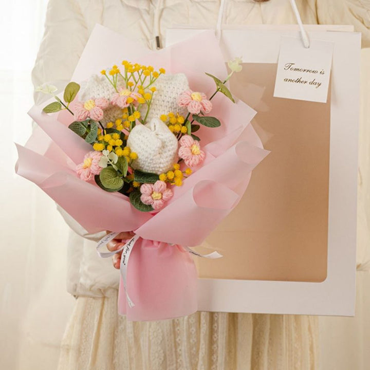 Crochet Flowers Bouquet Handmade Knitted Tulip Bouquet Wedding Gift