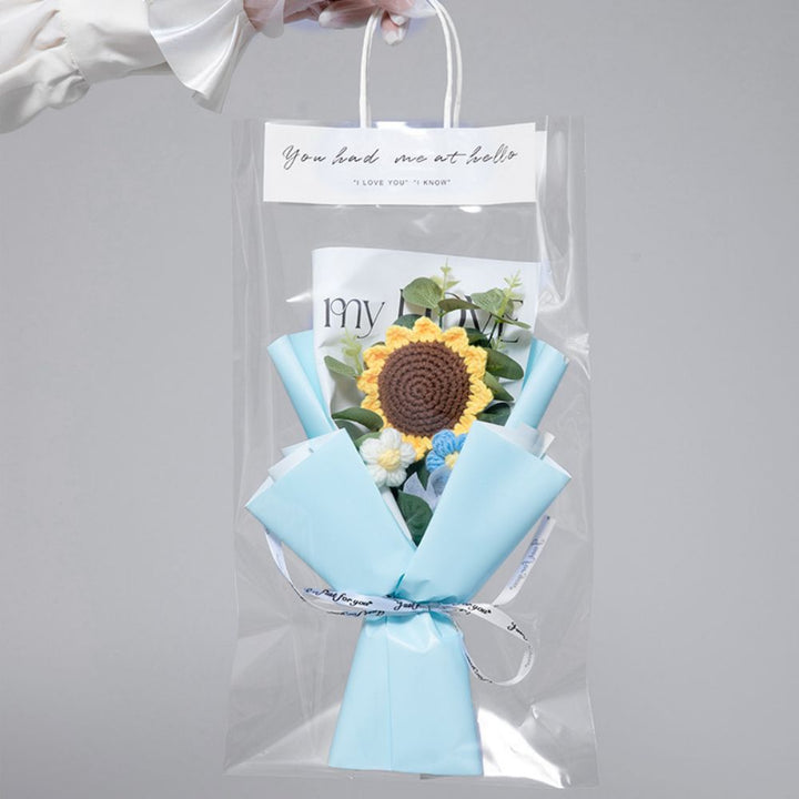 Crochet Flowers Bouquet Handmade Knitted Sunflower Bouquet Wedding Gift