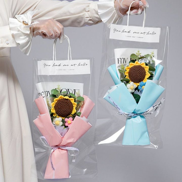 Crochet Flowers Bouquet Handmade Knitted Sunflower Bouquet Wedding Gift