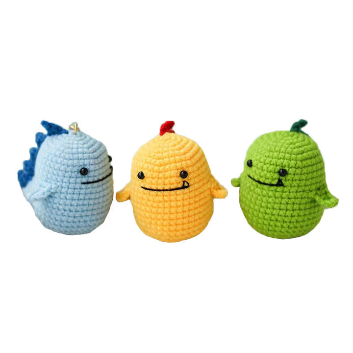Beginner Crochet Kit DIY Dinosaur Keychain Gift for Handicraft Lovers