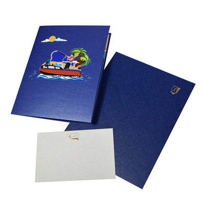Father's Day 3D Pop Up Card Sea Fishing Greeting Card