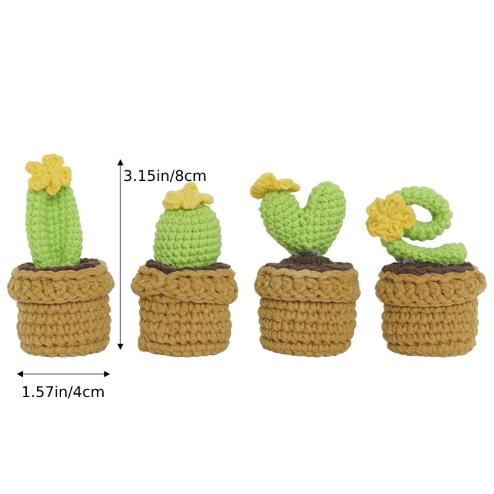 Love Handmade Crochet Completed Hand Woven Knitted Potted Plants Gift for Handicraft Lover