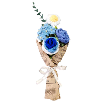 Crochet Flowers Bouquet Handmade Knitted Rose Bouquet Gift for Her Wedding Gift