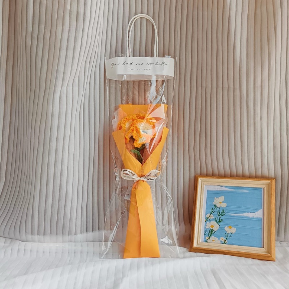 1pc Crochet Flower Handmade Knitted Flower with Light Strip Gift for Lovers Wedding Gift