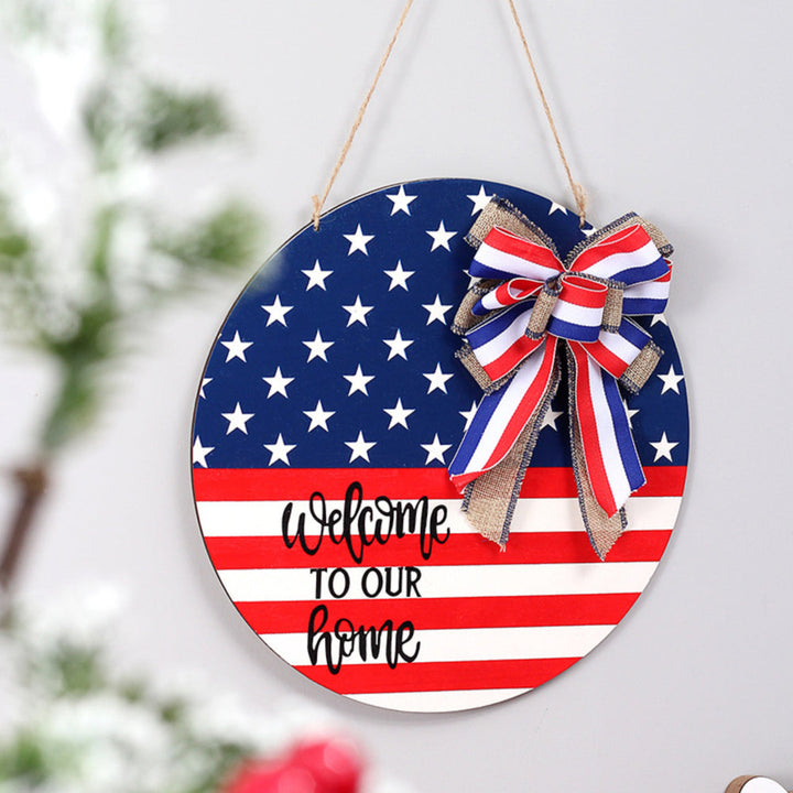 4th of July Welcome Door Sign Independence Day Decorations Front Door Hanger