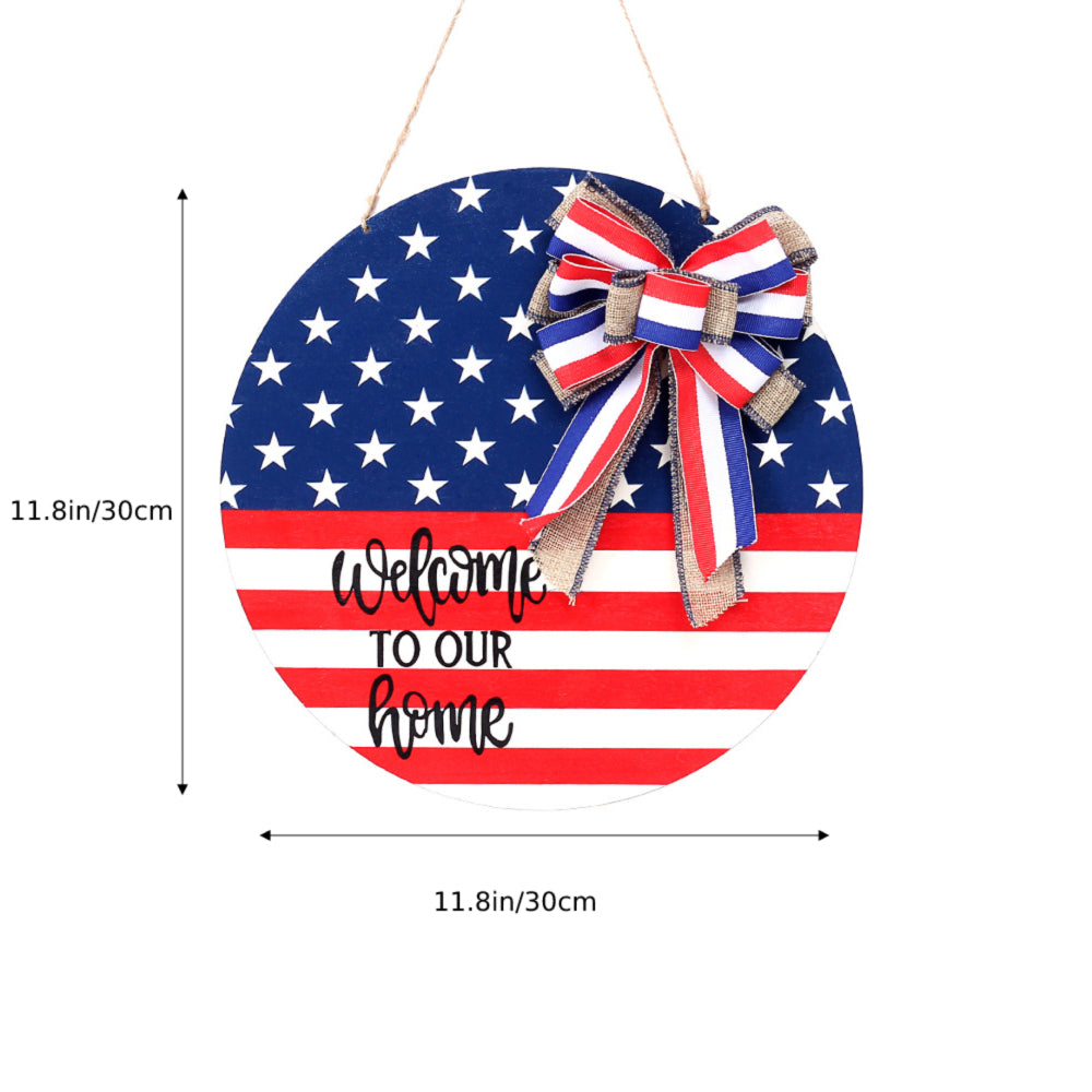 4th of July Welcome Door Sign Independence Day Decorations Front Door Hanger